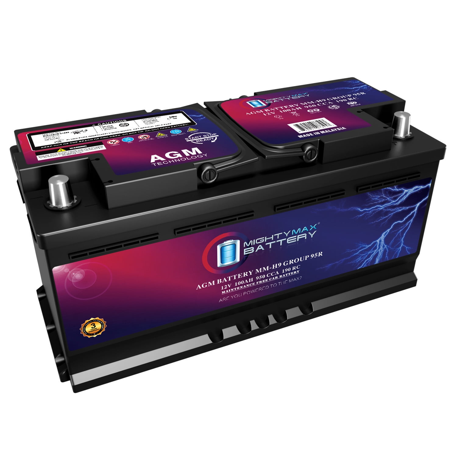 MM-H9 Group 95R 12V 100AH 190RC 950CCA Replacement Battery Compatible with BMW 528i 08-15