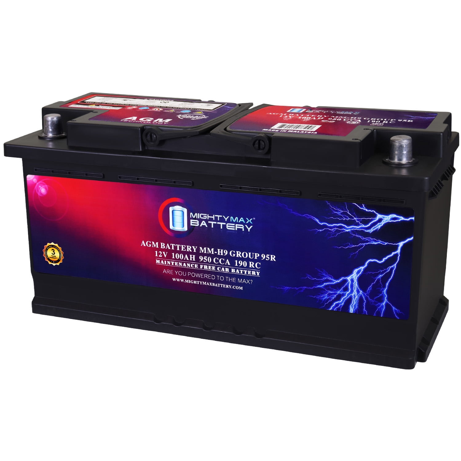 MM-H9 Group 95R 12V 100AH 190RC 950CCA Replacement Battery Compatible ...