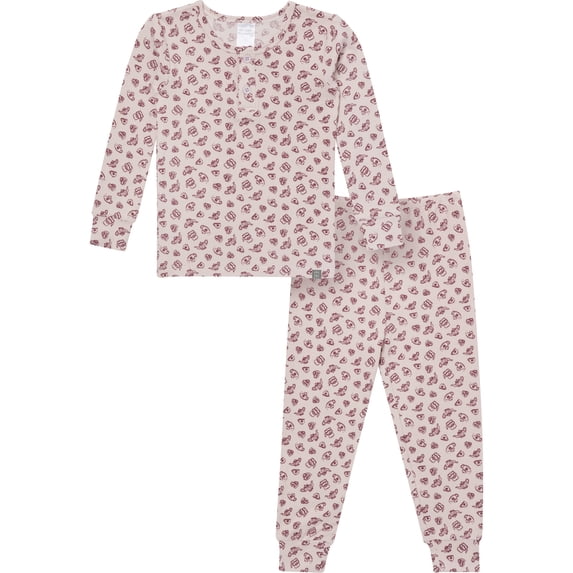 Modern Moments by Gerber Toddler Girl Henley Pajama Set, 2-Piece, Sizes, 12 Months - 5T