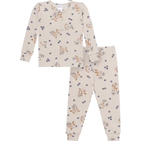 Modern Moments by Gerber Toddler Girl Henley Pajama Set, 2-Piece, Sizes, 12 Months - 5T