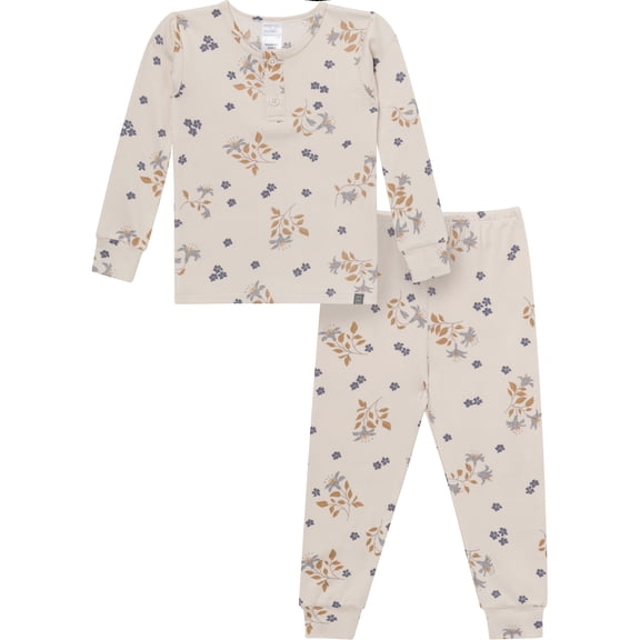Modern Moments by Gerber Toddler Girl Henley Pajama Set, 2-Piece, Sizes, 12 Months - 5T