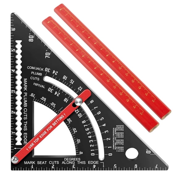 MM/INCH Adjustable Combination Square Carpenter Square Rafter Framing Square Measurement Tool 7inch Layout Tool