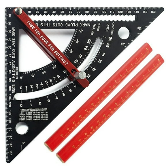 MM/INCH Carpenter Square Woodworking Measurement Tool Rafter Framing Square 7in Layout ToolCombination Square