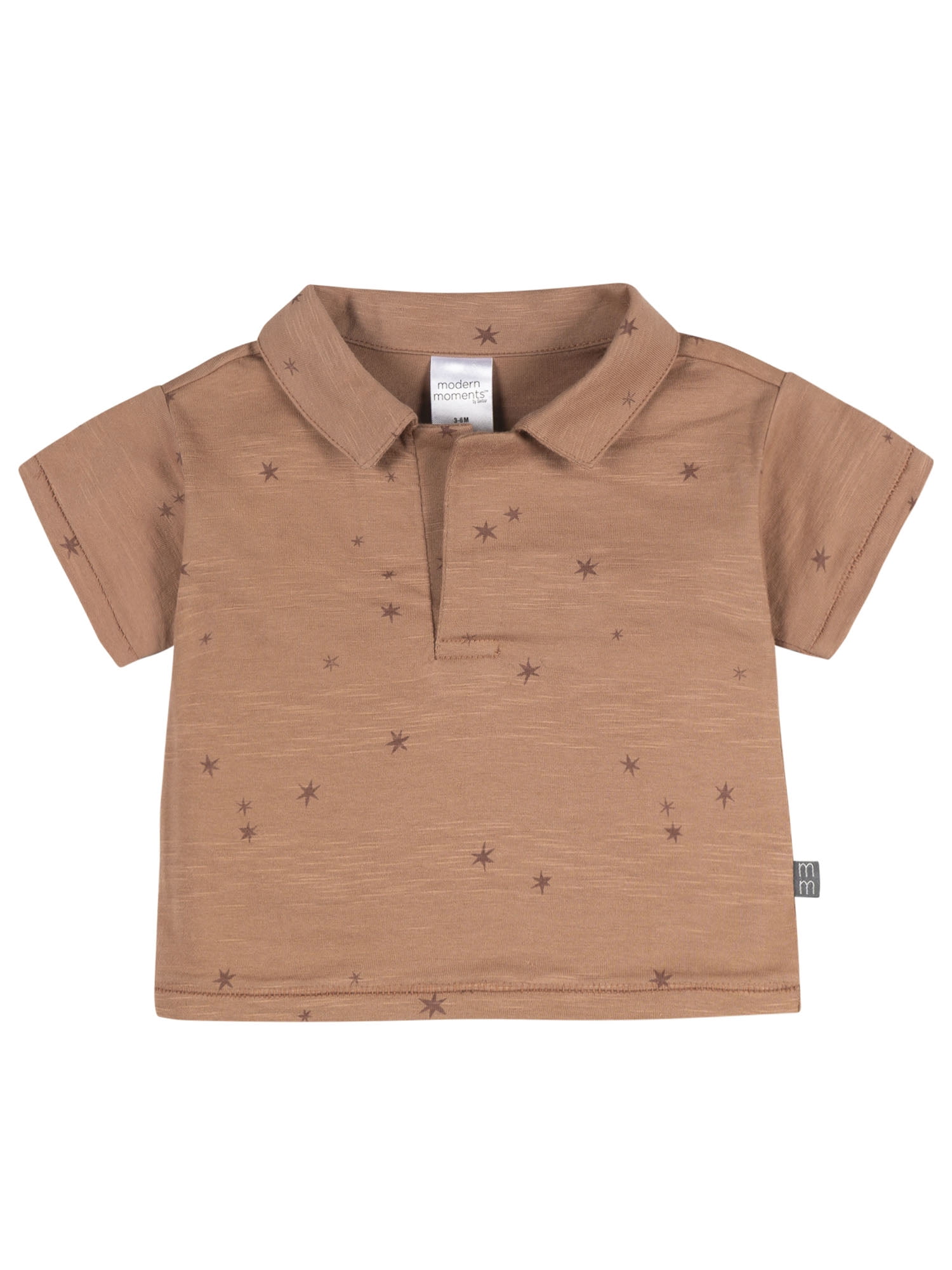 Modern Moments by Gerber Baby Boy Organic Johnny Collar Top, Sizes 0/3 Months - 24 Months