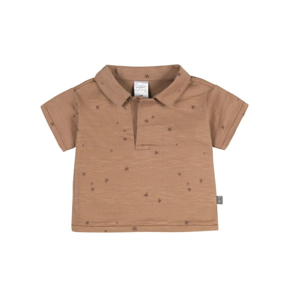Modern Moments by Gerber Baby Boy Organic Johnny Collar Top, Sizes 0/3 Months - 24 Months