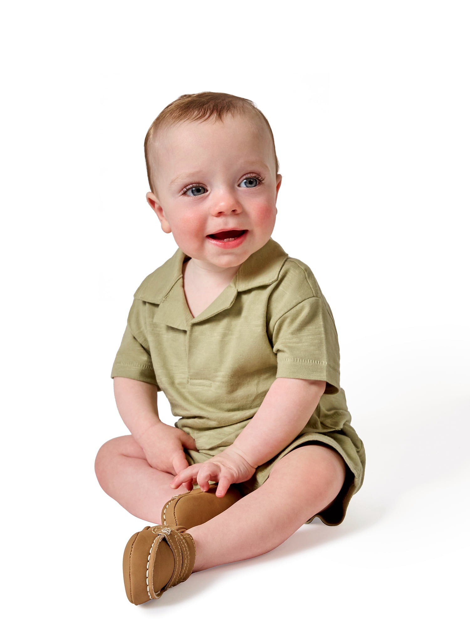 Modern Moments by Gerber Baby Boy Organic Johnny Collar Top, Sizes 0/3 Months - 24 Months