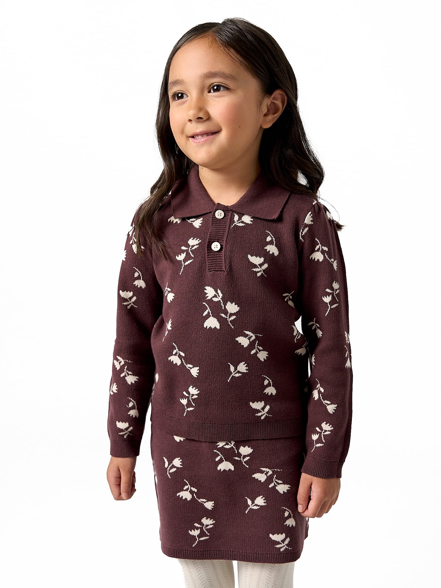 Modern Moments by Gerber Toddler Girl Jacquard Sweater and Skirt Set, 2-Piece, Sizes 12 Months - 5T