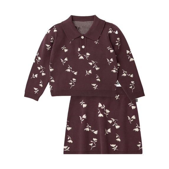 Modern Moments by Gerber Toddler Girl Jacquard Sweater and Skirt Set, 2-Piece, Sizes 12 Months - 5T