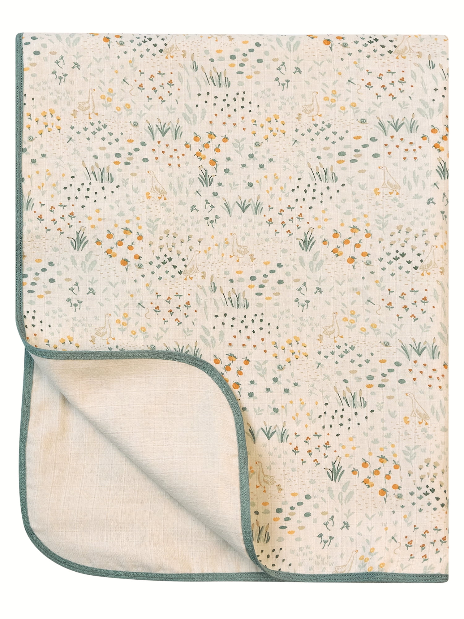 Modern Moments by Gerber Baby Neutral Muslin Blanket, Garden, One Size