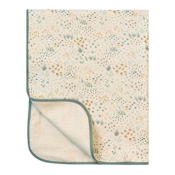 Modern Moments by Gerber Baby Neutral Muslin Blanket, Garden, One Size