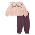 thumbnail image 1 of Modern Moments by Gerber Toddler Girl Square Collar Top and Pant Set, Sizes 12 Months - 5T, 1 of 13