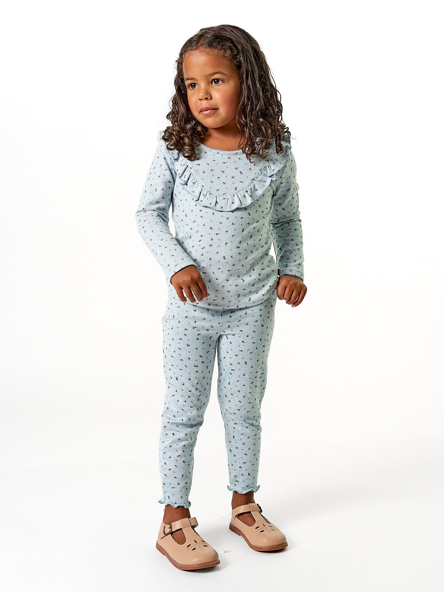 Modern Moments by Gerber Toddler Girl Ruffle Top and Legging Set, 2-Piece, Sizes 12 Months - 5T
