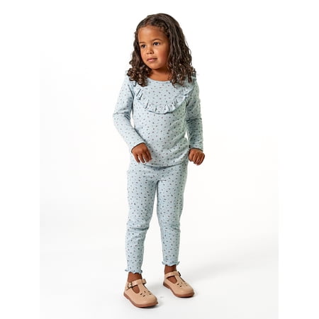 Modern Moments by Gerber Toddler Girl Ruffle Top and Legging Set, 2-Piece, Sizes 12 Months - 5T