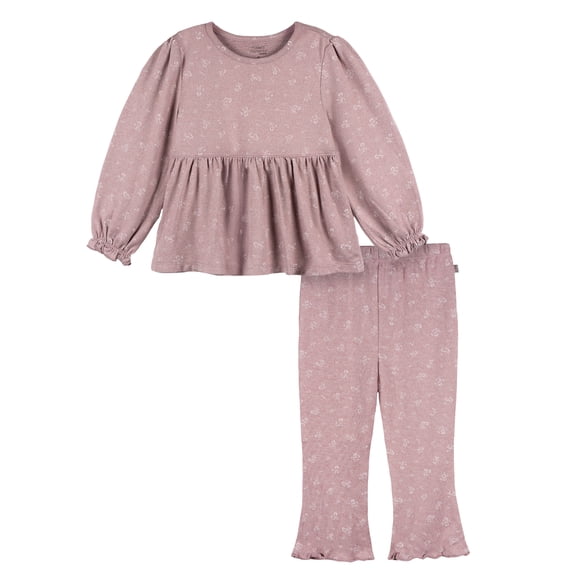 Modern Moments by Gerber Toddler Girl Peplum Top and Legging, 2-Piece, Sizes 12 Months - 5T