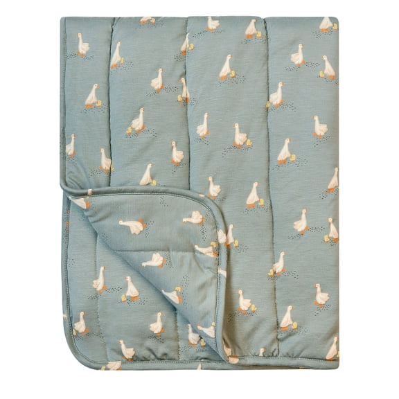 Modern Moments by Gerber Baby Neutral Super Soft Quilted Blanket, Goose, One Size
