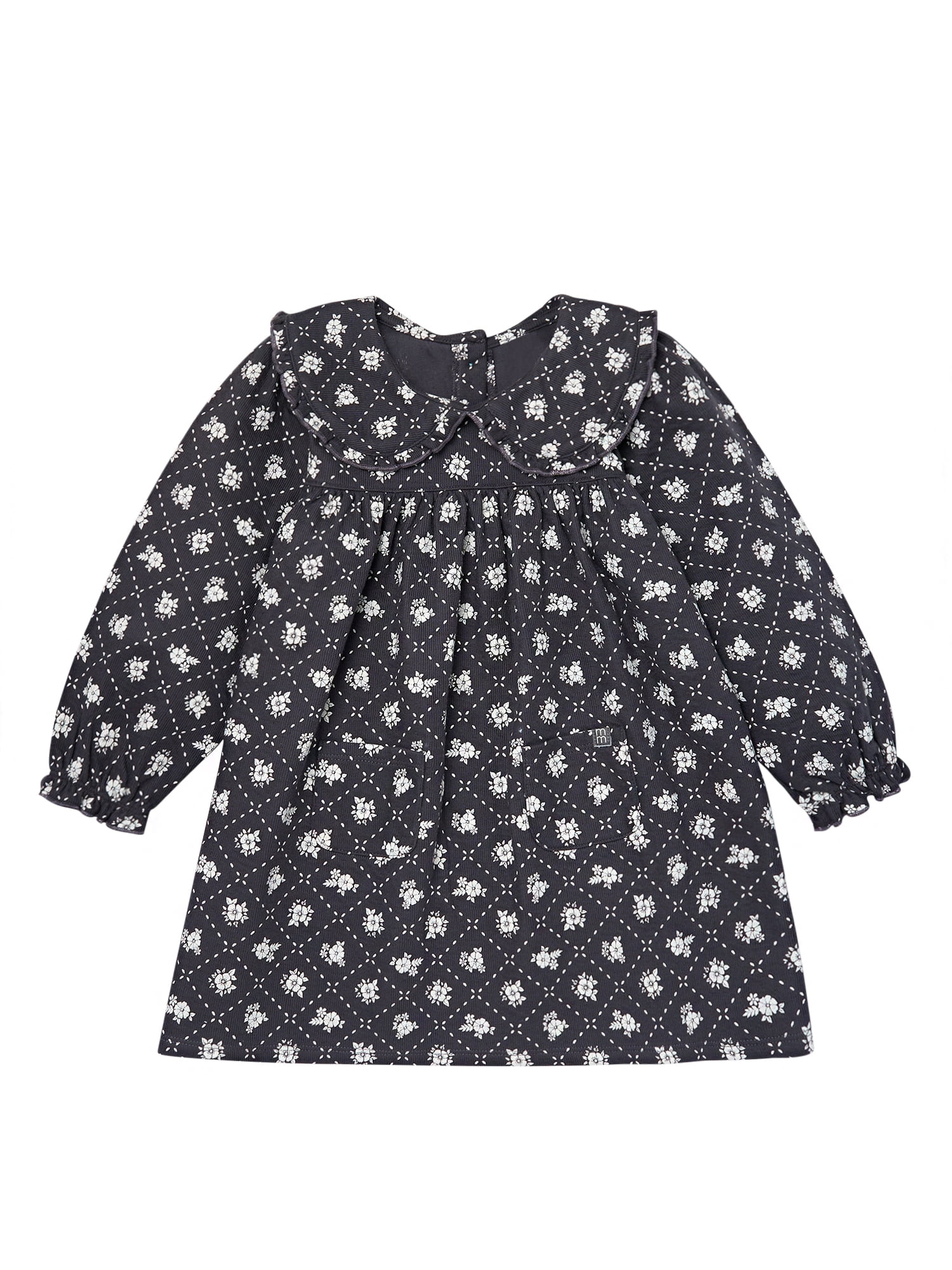 by Gerber Toddler Girl Ruffle Dress with Collar, Sizes 12M-5T