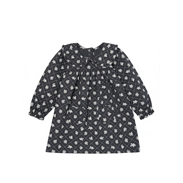 Modern Moments by Gerber Toddler Girl Ruffle Dress with Collar, Sizes 12M-5T
