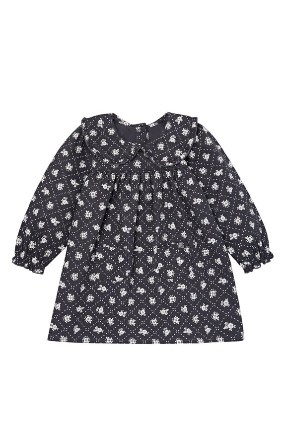 by Gerber Toddler Girl Ruffle Dress with Collar, Sizes 12M-5T