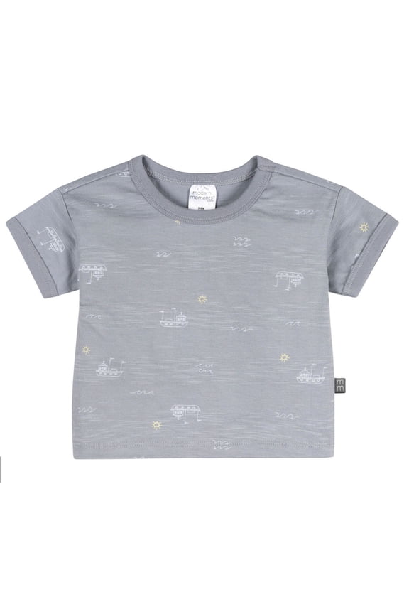 Modern Moment by Gerber Baby Boy Organic Short Sleeve Top, Sizes 0/3 Months - 24 Months
