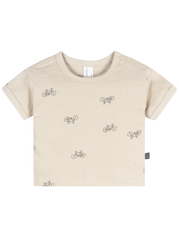 Modern Moment by Gerber Baby Boy Organic Short Sleeve Top, Sizes 0/3 Months - 24 Months