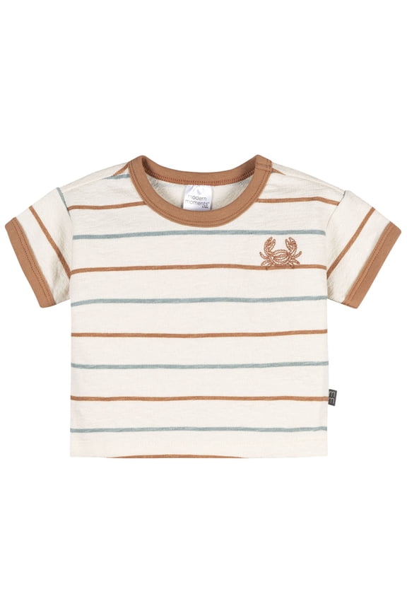 Modern Moment by Gerber Baby Boy Organic Short Sleeve Top, Sizes 0/3 Months - 24 Months