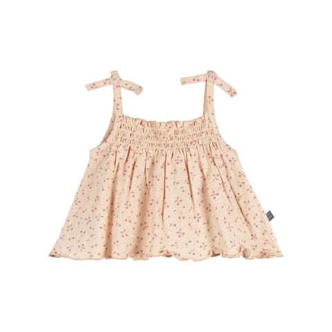 by Gerber Baby Girl Organic Smocked Sleeveless Top, Sizes 0/3 Months - 24 Months