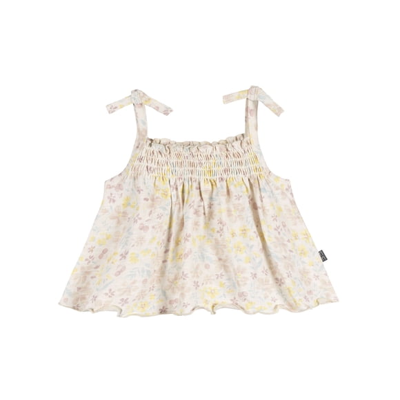 Modern Moments by Gerber Baby Girl Organic Smocked Sleeveless Top, Sizes 0/3 Months - 24 Months