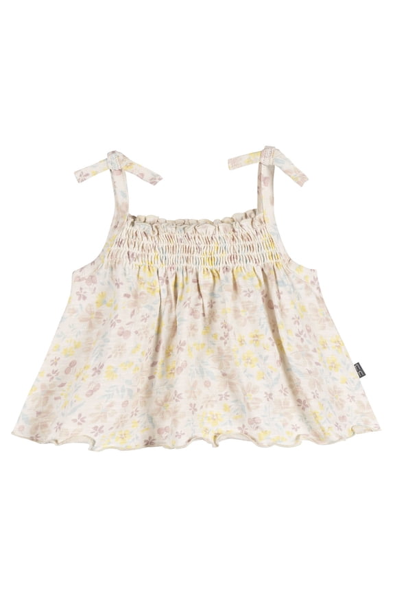 by Gerber Baby Girl Organic Smocked Sleeveless Top, Sizes 0/3 Months - 24 Months