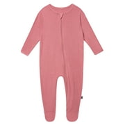 Modern Moments Two-Way Zip Crew Neck Footed Pajamas, Newborn Viscose Spandex - 6/9 Months