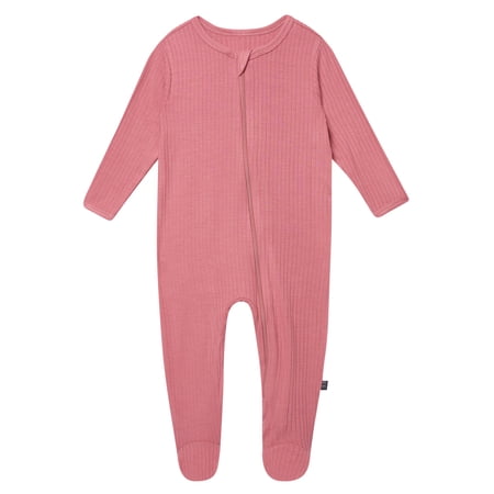 Modern Moments Two-Way Zip Crew Neck Footed Pajamas, Newborn Viscose Spandex - 6/9 Months