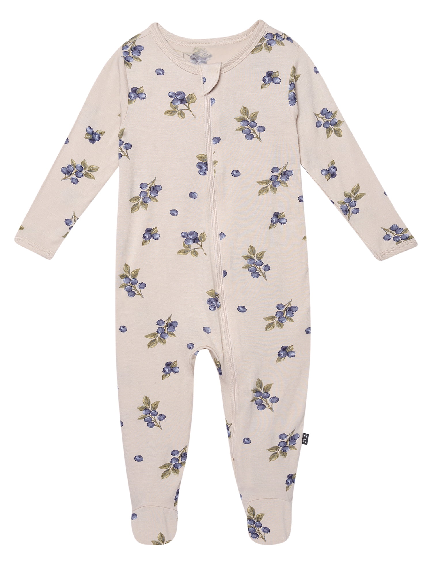 Modern Moments Two-Way Zip Crew Neck Footed Pajamas, Newborn Viscose Spandex - 6/9 Months