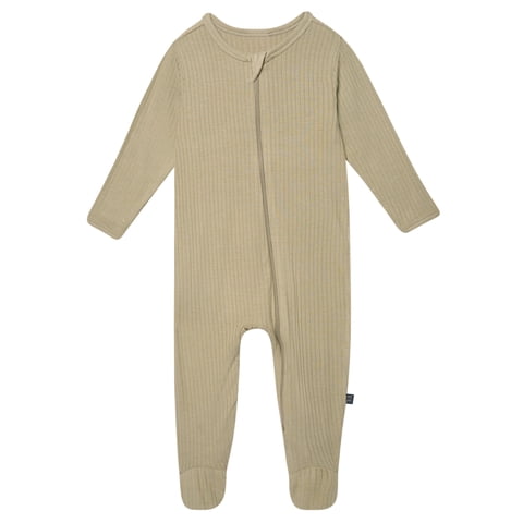 Modern Moments Two-Way Zip Crew Neck Footed Pajamas, Newborn Viscose Spandex - 6/9 Months