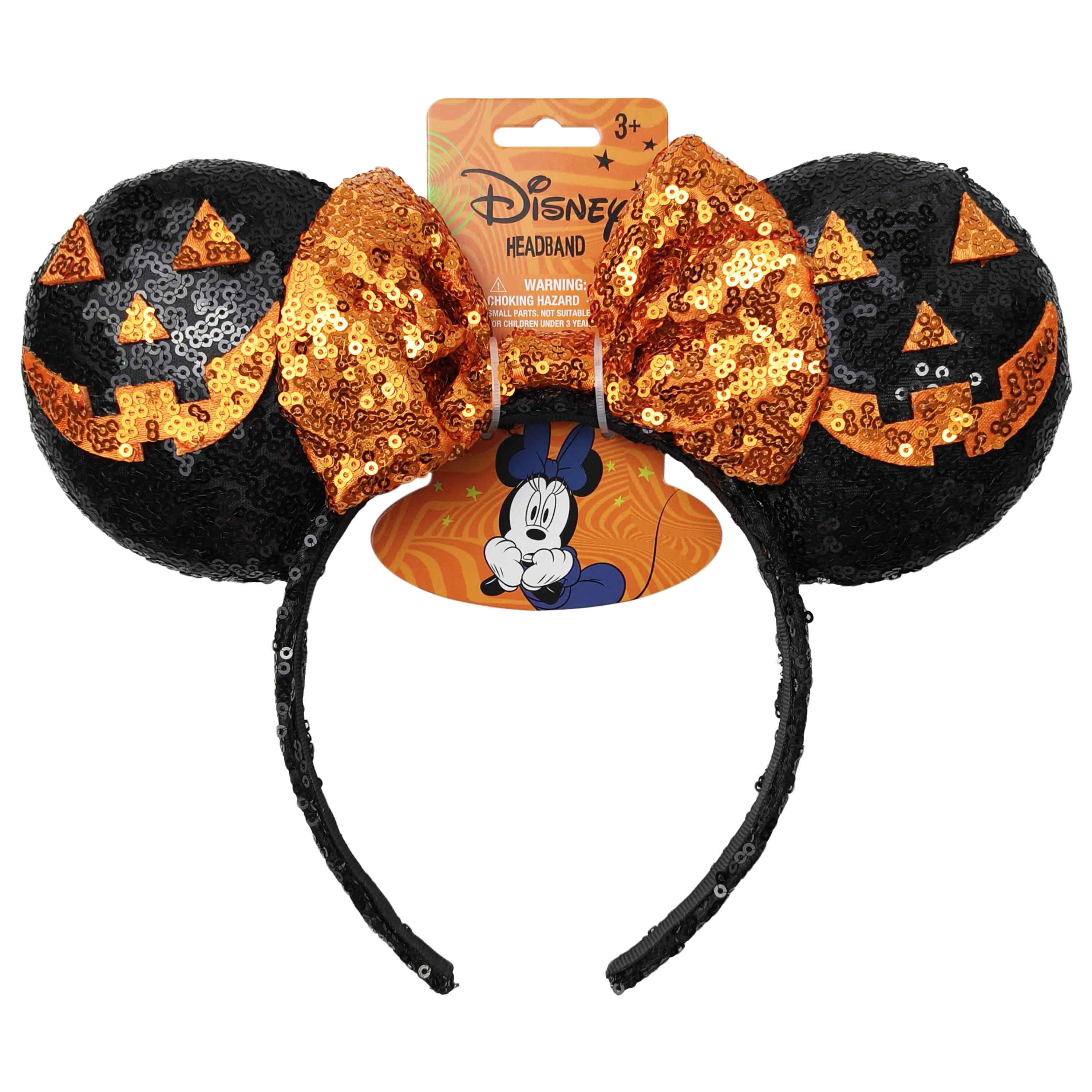Minnie Mouse Sequin Pumpkin Ears with Orange Sequin Bow, Halloween Costume Accessory for Adults, by Disney