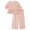 thumbnail image 1 of Modern Moments by Gerber Toddler Girl Bow Front Top and Pant Set, 2-Piece, Sizes 12 Months - 5T, 1 of 13