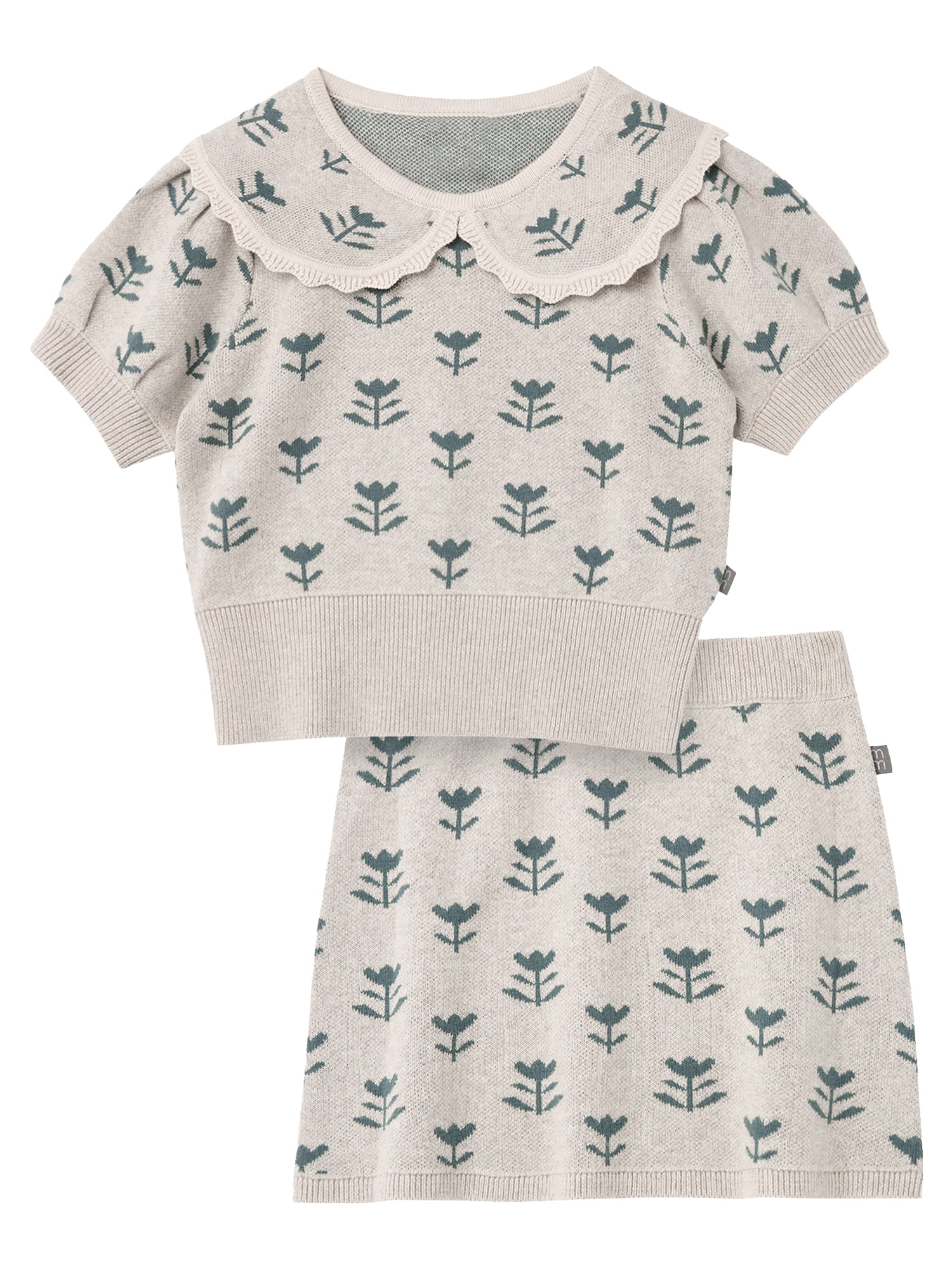 Modern Moments by Gerber Toddler Girl Scallop Sweater and Skirt Set, 2-Piece, 12 Months - 5T
