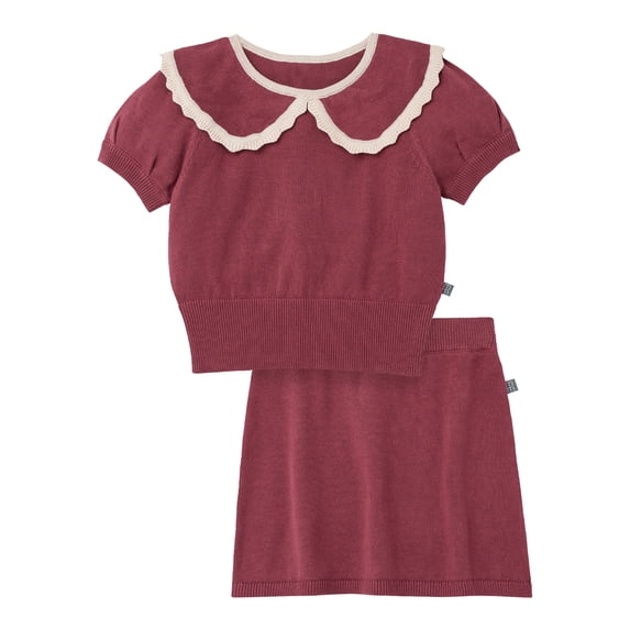 Modern Moments by Gerber Toddler Girl Scallop Sweater and Skirt Set, 2-Piece, 12 Months - 5T