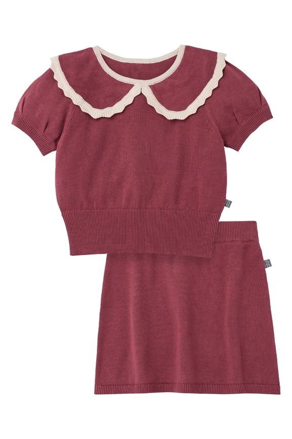 by Gerber Toddler Girl Scallop Sweater and Skirt Set, 2-Piece, 12 Months - 5T