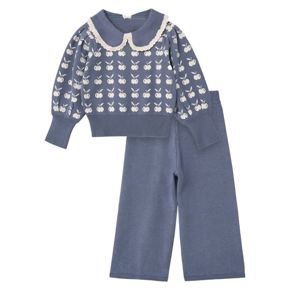 Modern Moments by Gerber Toddler Girl Collar Sweater and Pant Set, 2-Piece, Sizes 12 Months - 5T