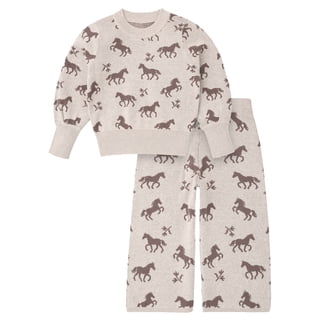 Modern Moments by Gerber Toddler Girl Jacquard Sweater and Wide Leg Pant Set, 2-Piece, Sizes 12 Months - 5T