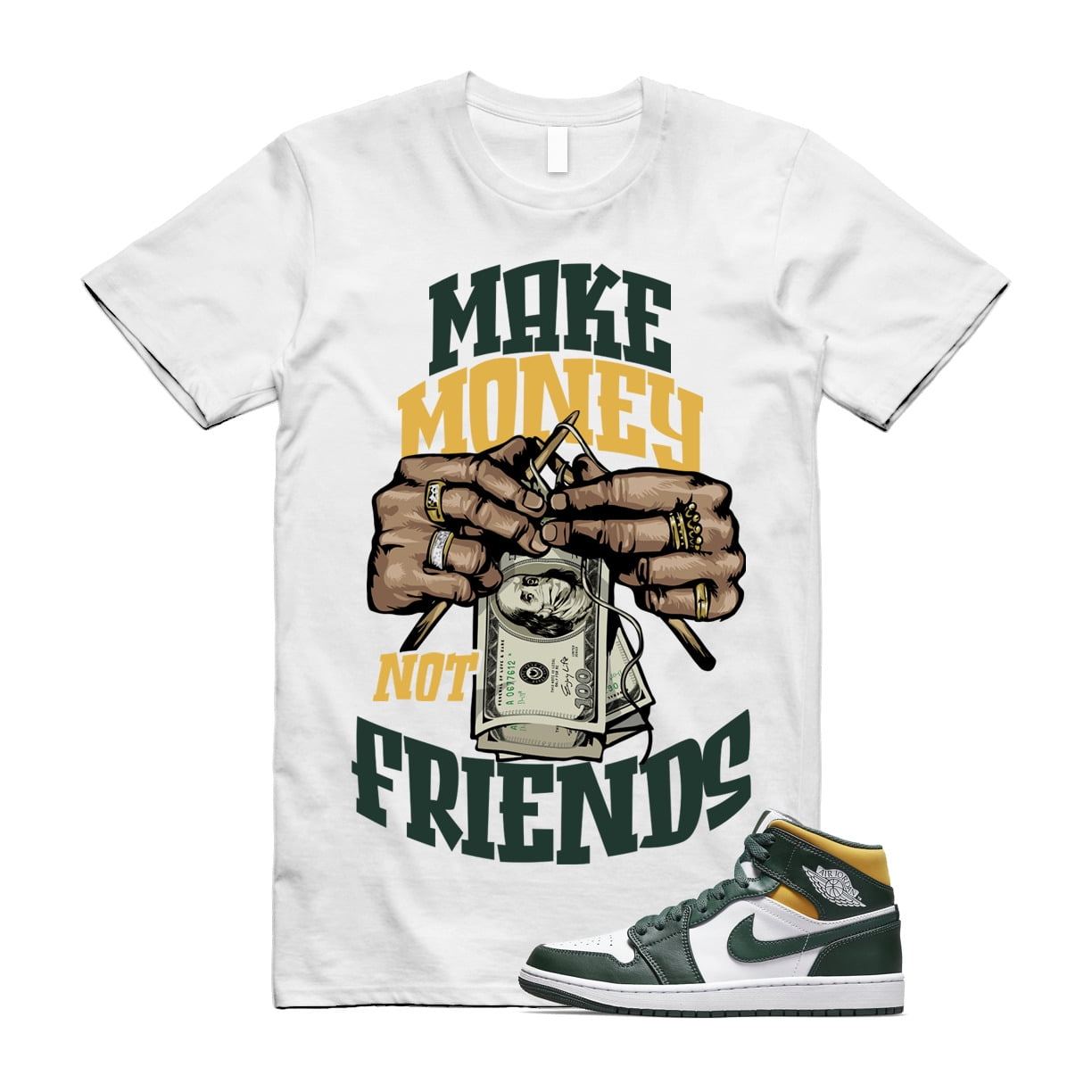 MM Shirt to match Jordan 1 Mid Sonic GS Dark Green Yellow Seattle Pine