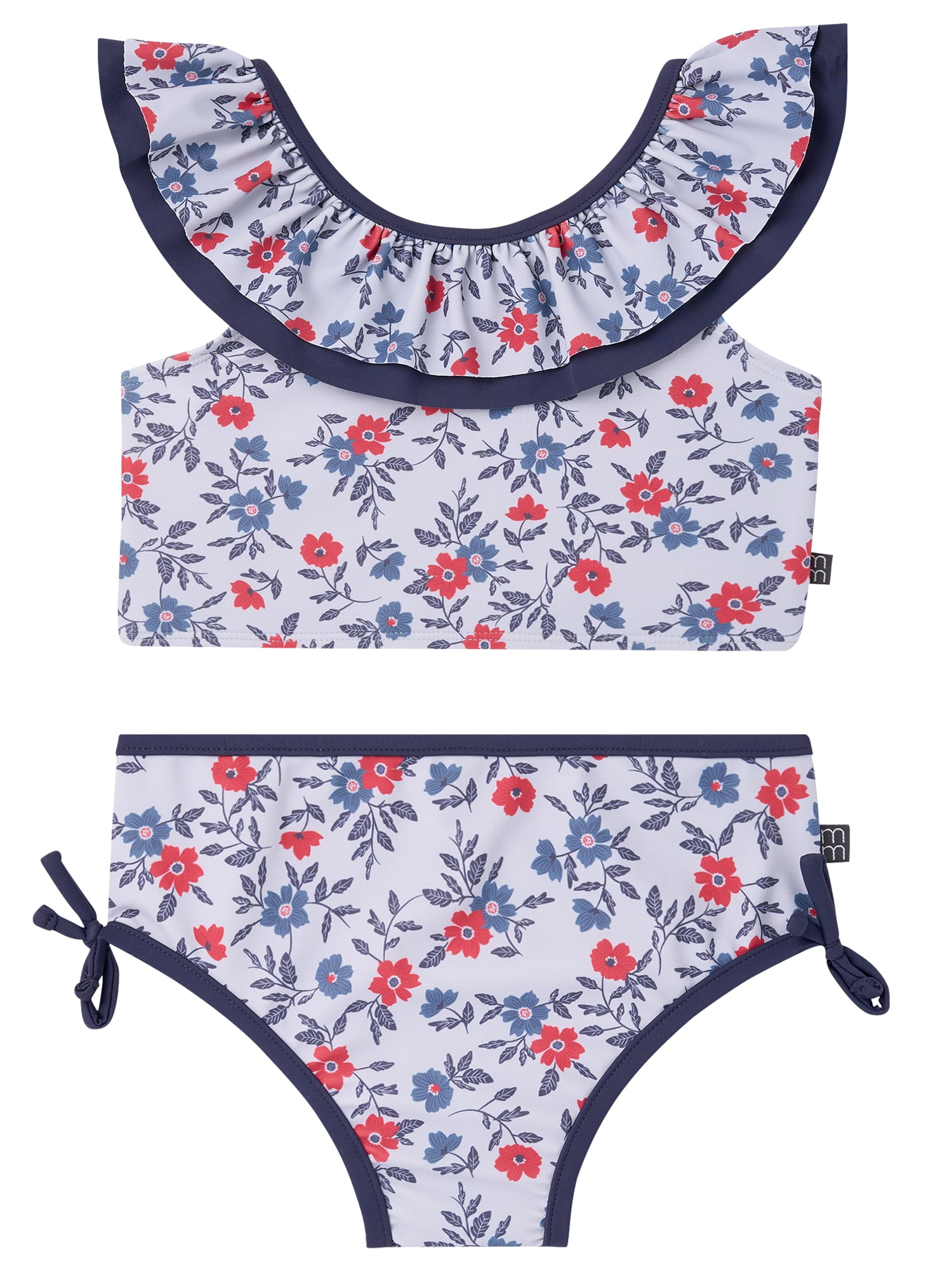 Modern Moments by Gerber Toddler Girl Two- Piece Swimsuit with Double Ruffle, Sizes 12M-5T