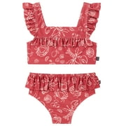 by Gerber Baby and Toddler Girl Two- Piece Swimsuit with Ruffles, Sizes 0/3M-5T