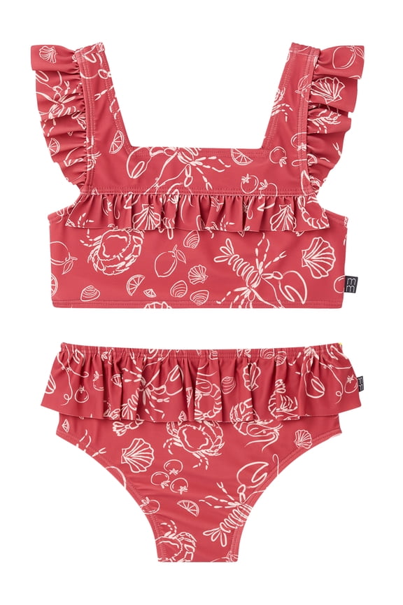 by Gerber Baby and Toddler Girl Two- Piece Swimsuit with Ruffles, Sizes 0/3M-5T