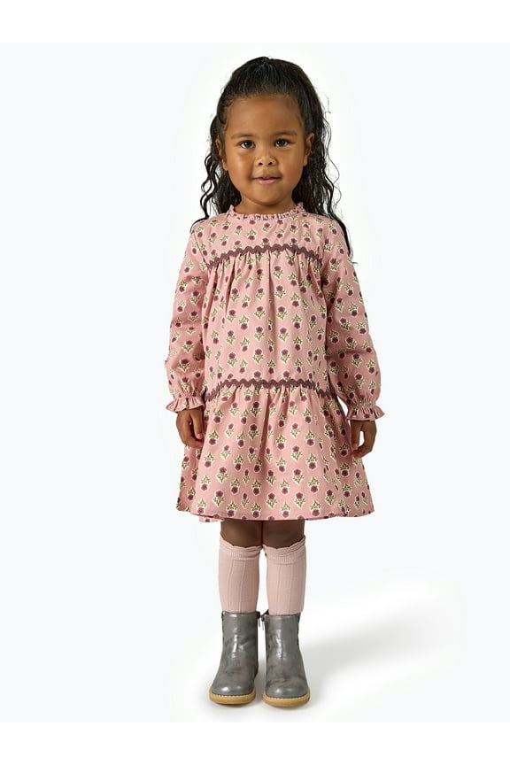 by Gerber Toddler Girl Tiered Dress with Ric Rac, Sizes 12M-5T