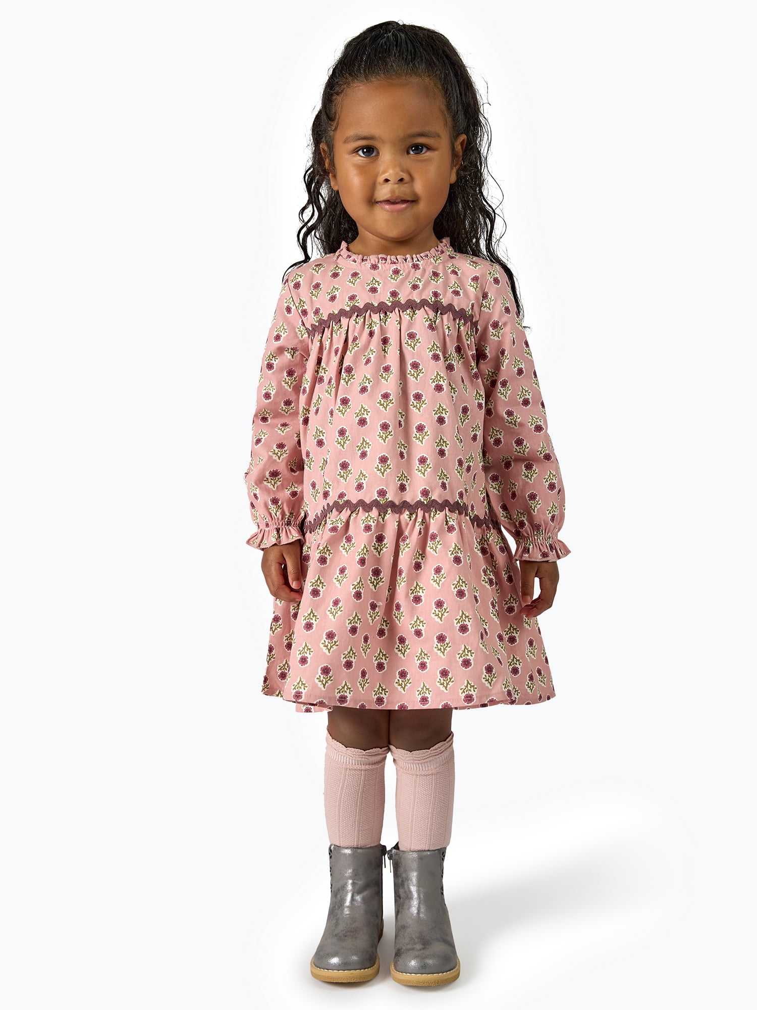 Modern Moments by Gerber Toddler Girl Tiered Dress with Ric Rac, Sizes 12M-5T