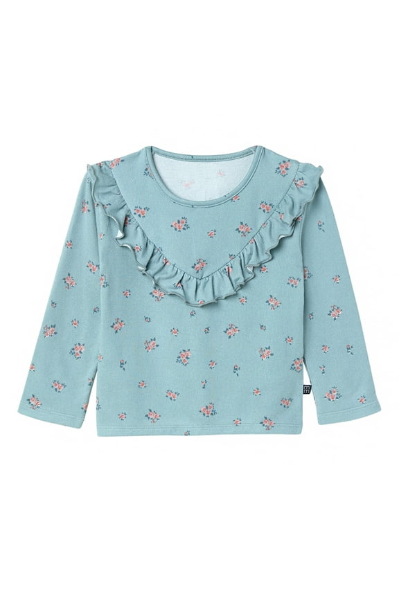 by Gerber Toddler Girl Ruffle Long Sleeve Top, Sizes 12M-5T