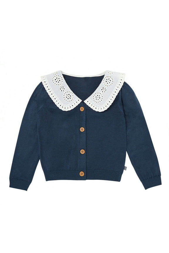 by Gerber Toddler Girl Woven Collar Sweater, Sizes 12M-5T