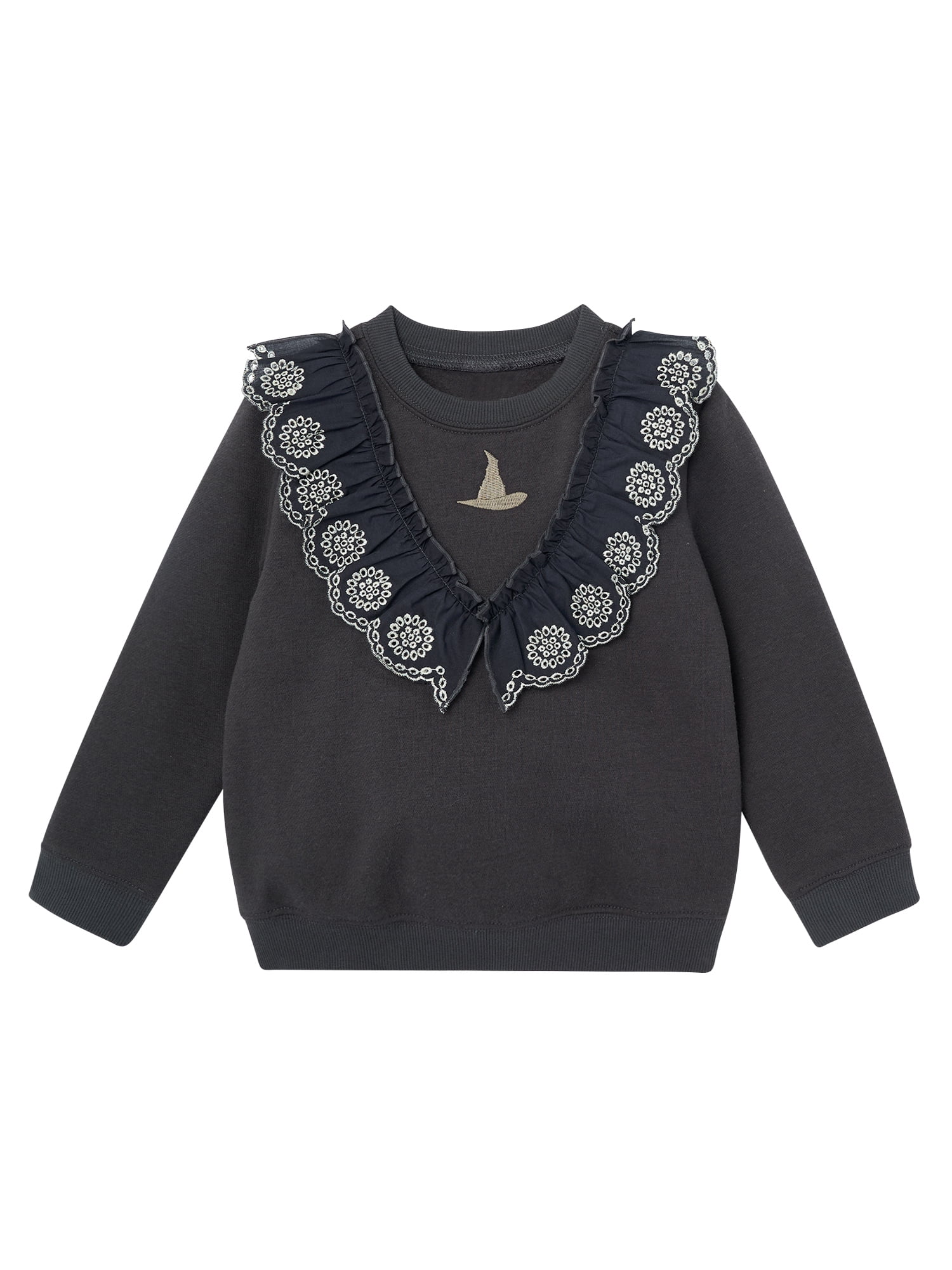 Modern Moments Toddler Girl Elphaba Wicked Eyelet Ruffle Sweatshirt, Sizes 12 Months - 5T