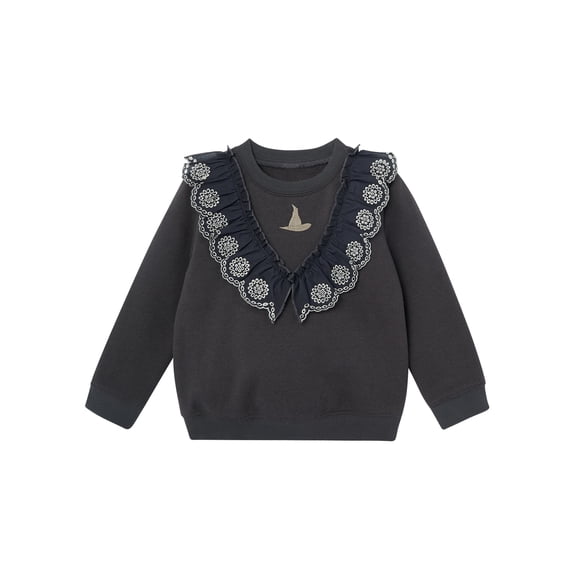 Modern Moments Toddler Girl Elphaba Wicked Eyelet Ruffle Sweatshirt, Sizes 12 Months - 5T