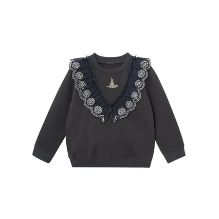 Modern Moments Toddler Girl Elphaba Wicked Eyelet Ruffle Sweatshirt, Sizes 12 Months - 5T